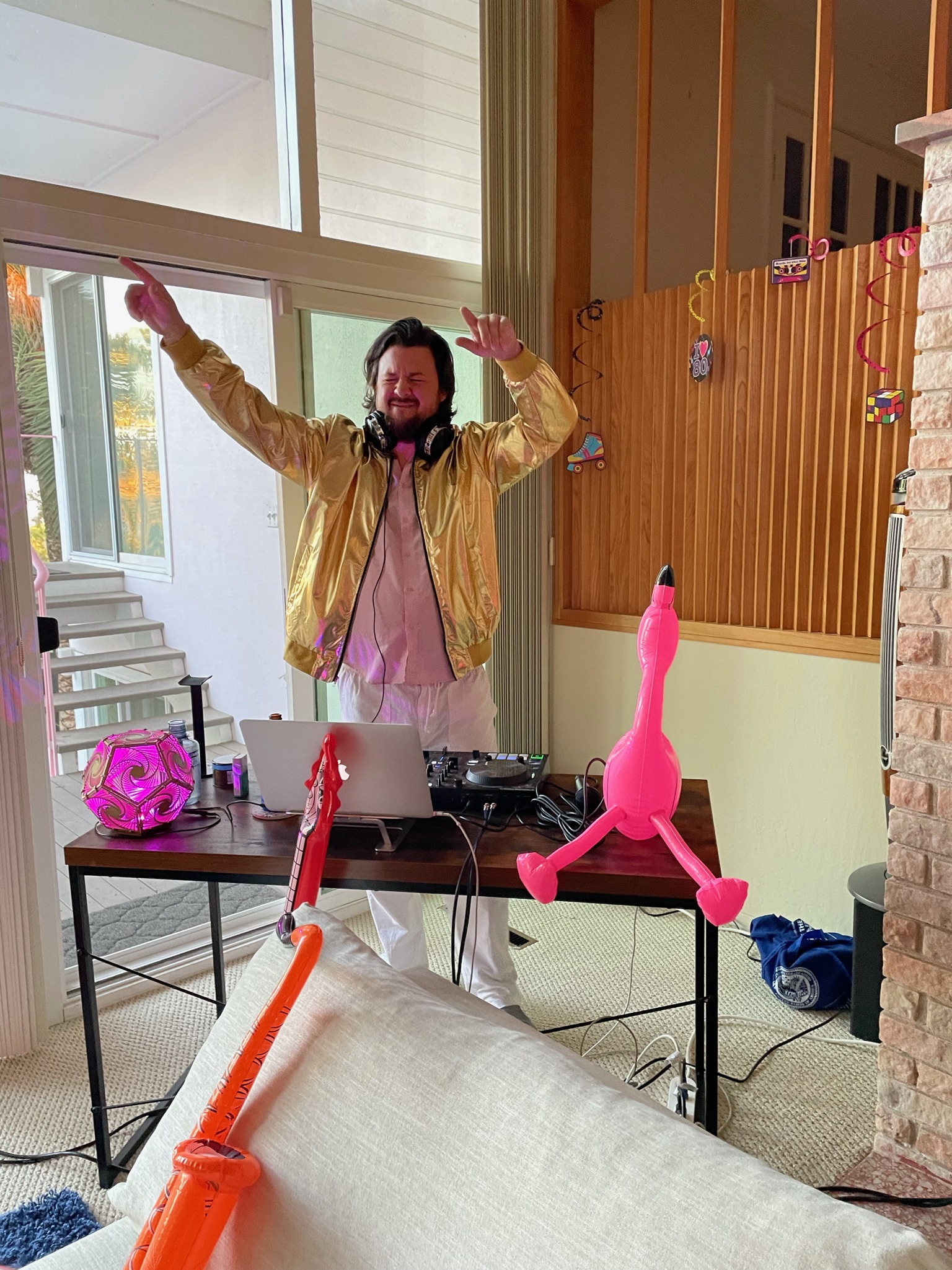 DJ NickNak celebrating behind the decks